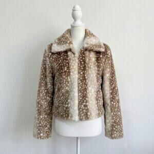 Vintage Animal Print Fur Coat Doe Print Indie Sleaze Soft Grunge